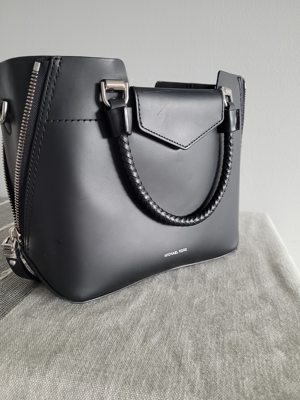 Michael Kors Black Leather Top-Handle Tote